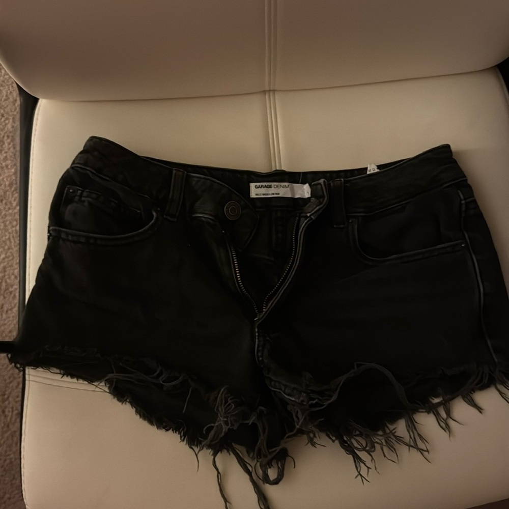 Low rise jean shorts